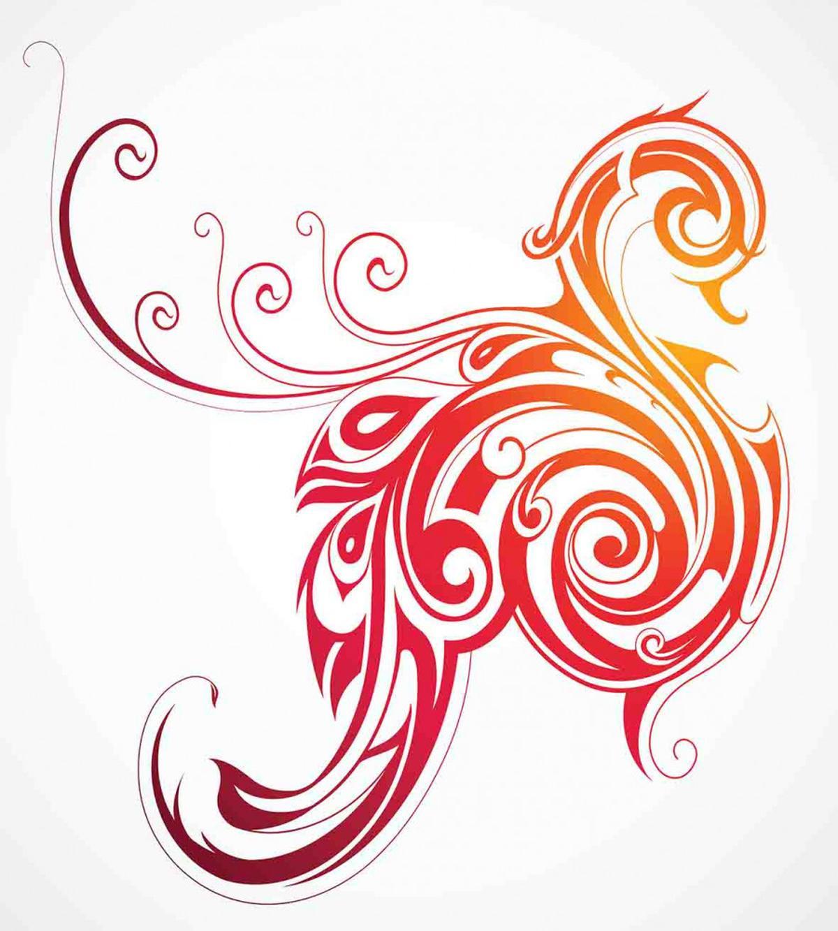 Bird Swirly Wings — Pattern