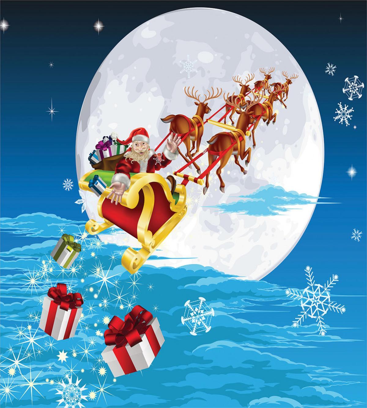 Santa Deer and Gifts — Pattern