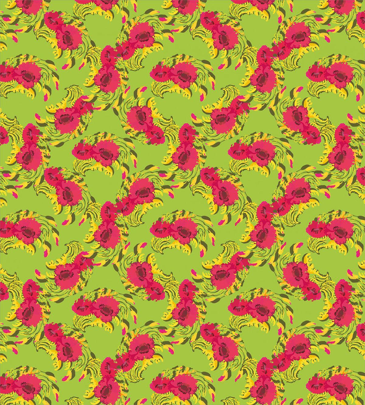 Repeated Poppy Flowers Art — Pattern