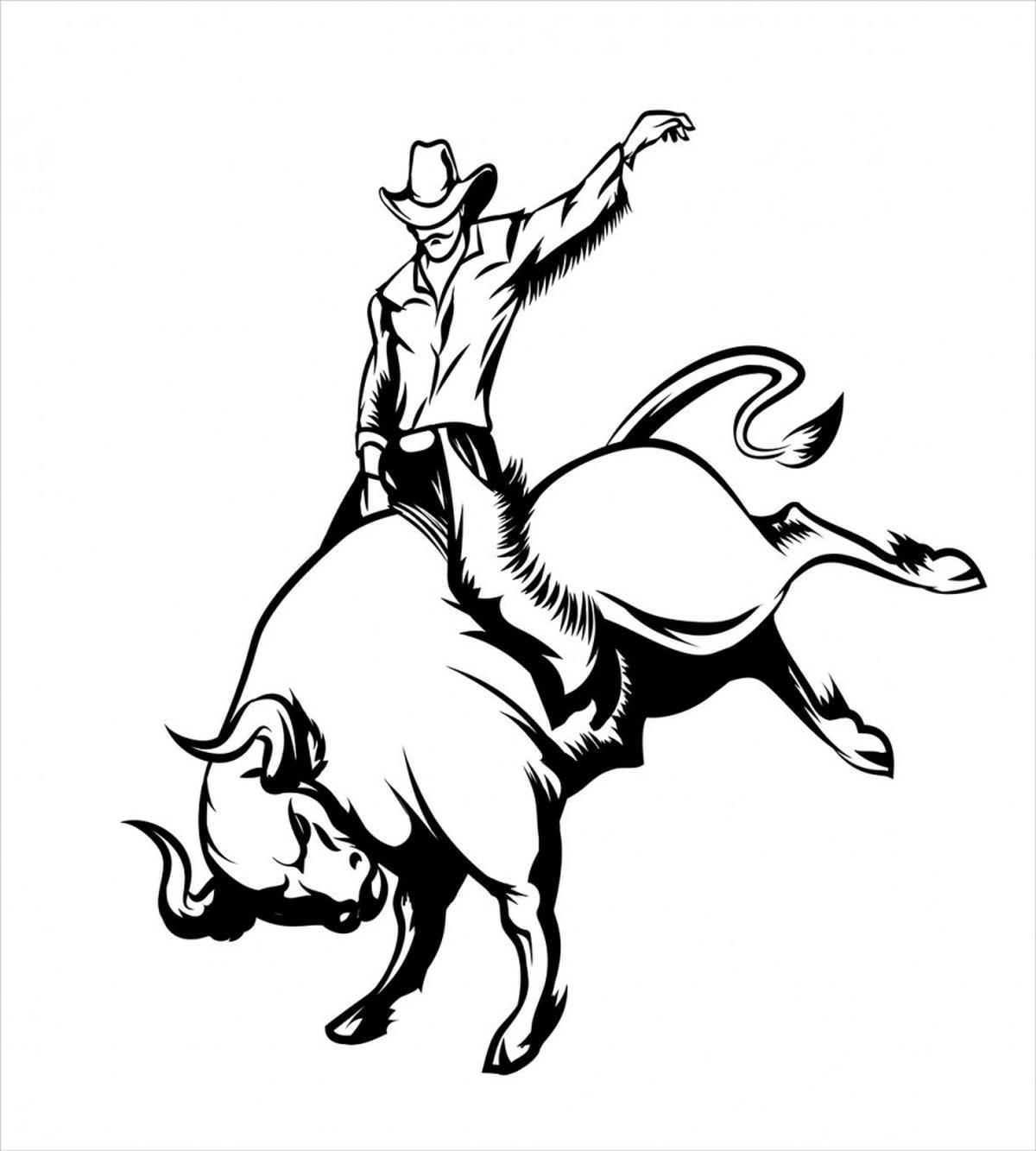 Cowboy Riding a Wild Bull — Pattern