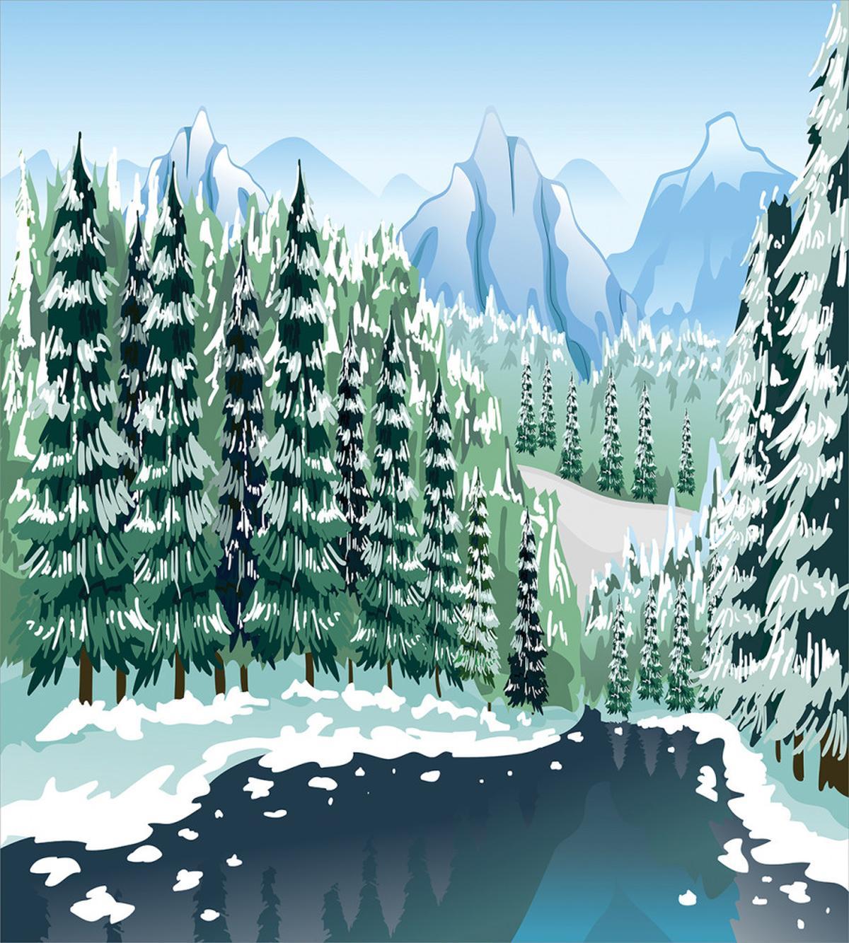 Winter Season Trees — Pattern