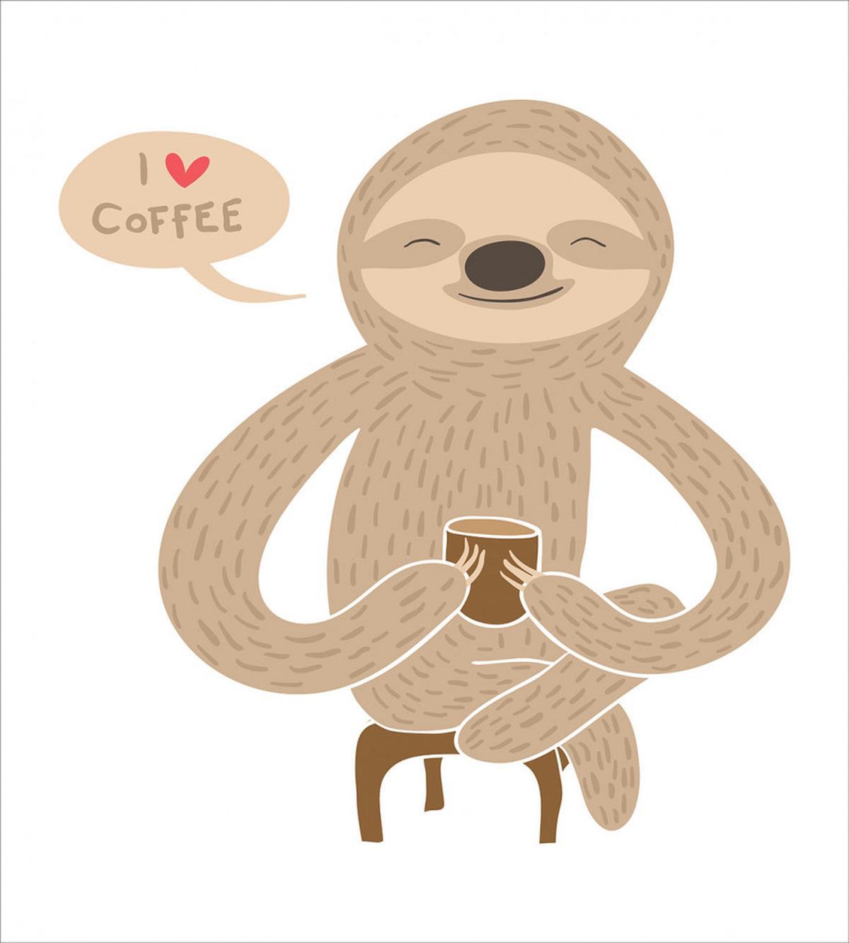 Coffee Lover Sloth with a Cup — Pattern