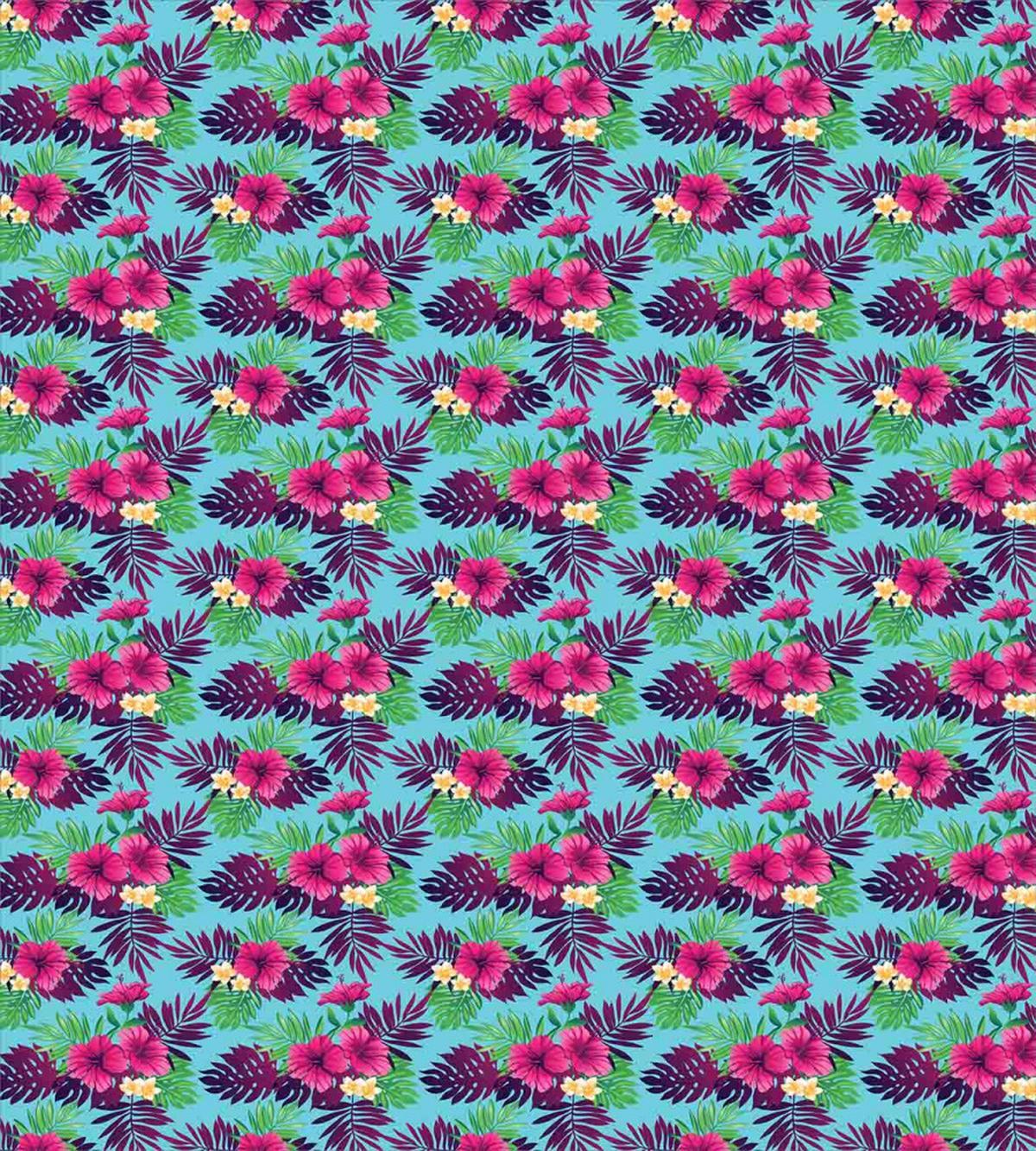 Forest Leaves on Aqua Shade — Pattern