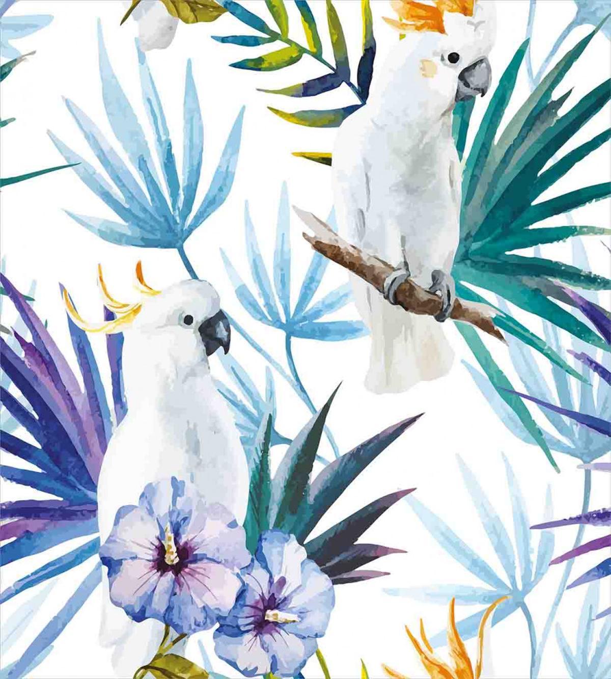 Watercolor Parrot Palm — Pattern