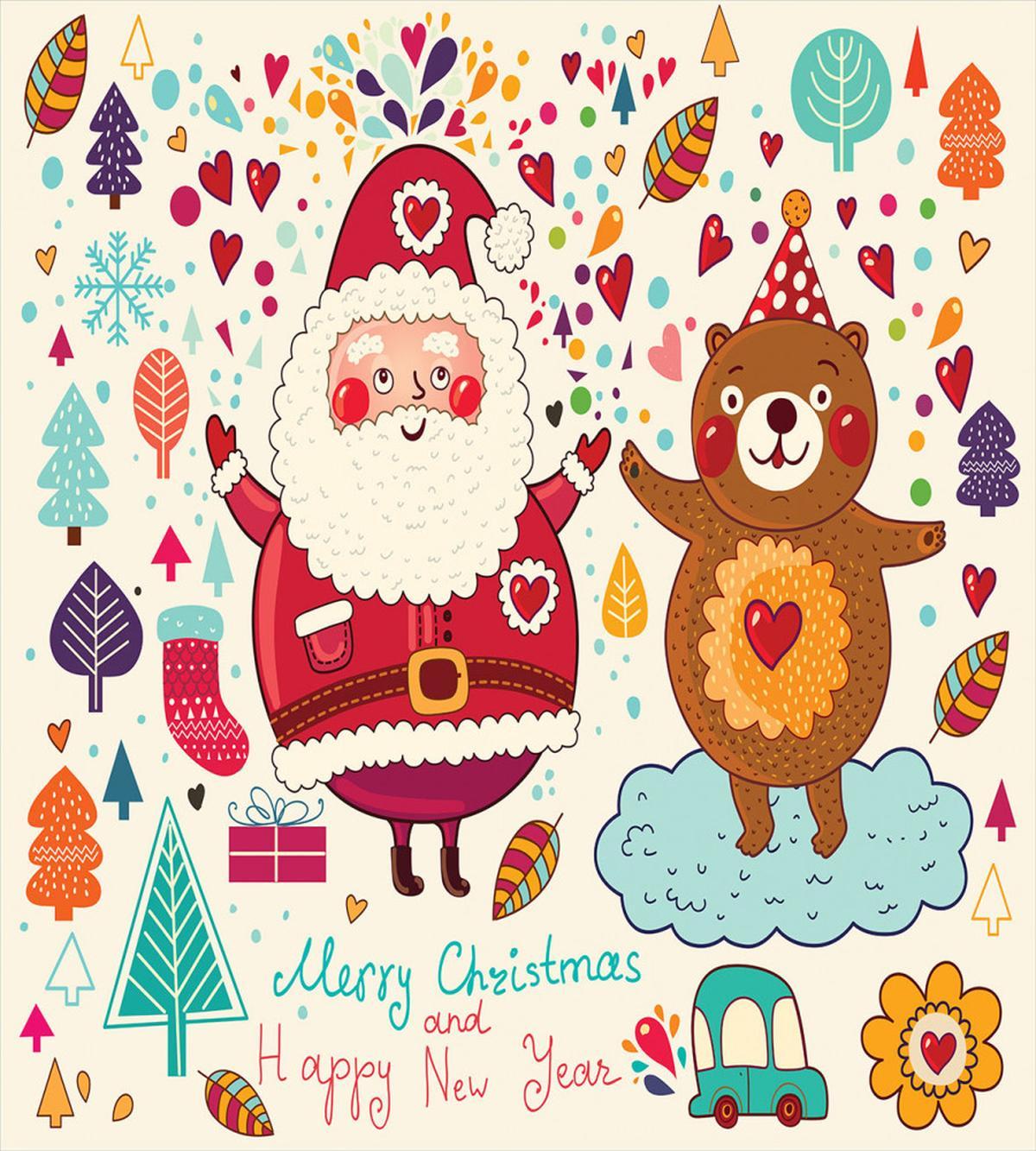 Santa and Teddy Bear — Pattern