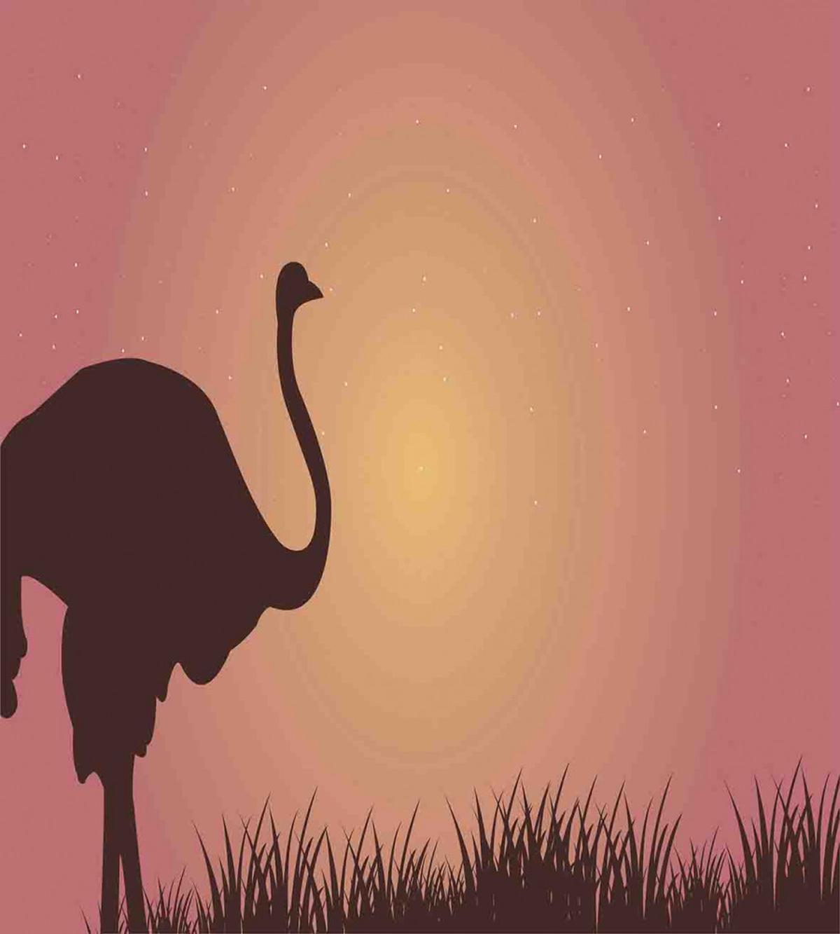 Bird on the Hill at Sunset — Pattern