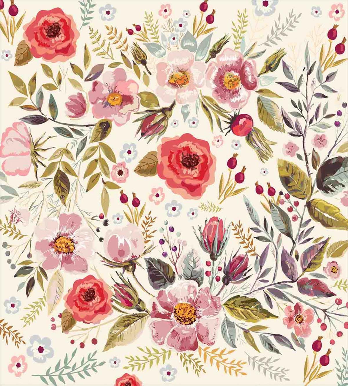 Abstract Flowers Roses — Pattern