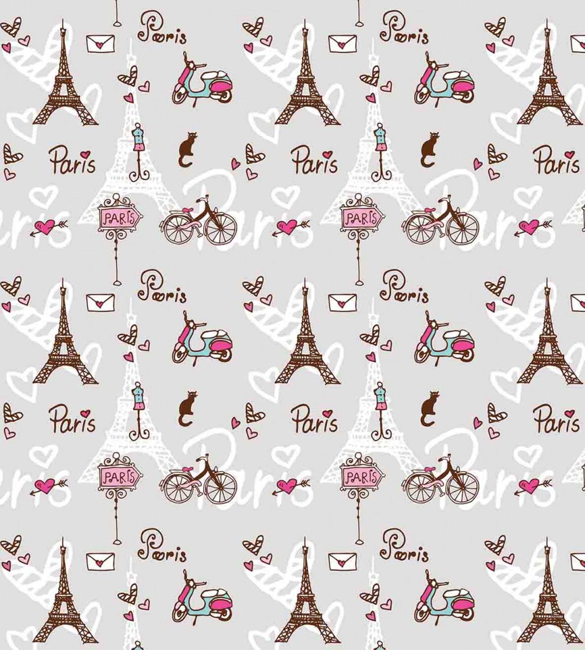 Vespa Bikes Eiffel Hearts — Pattern
