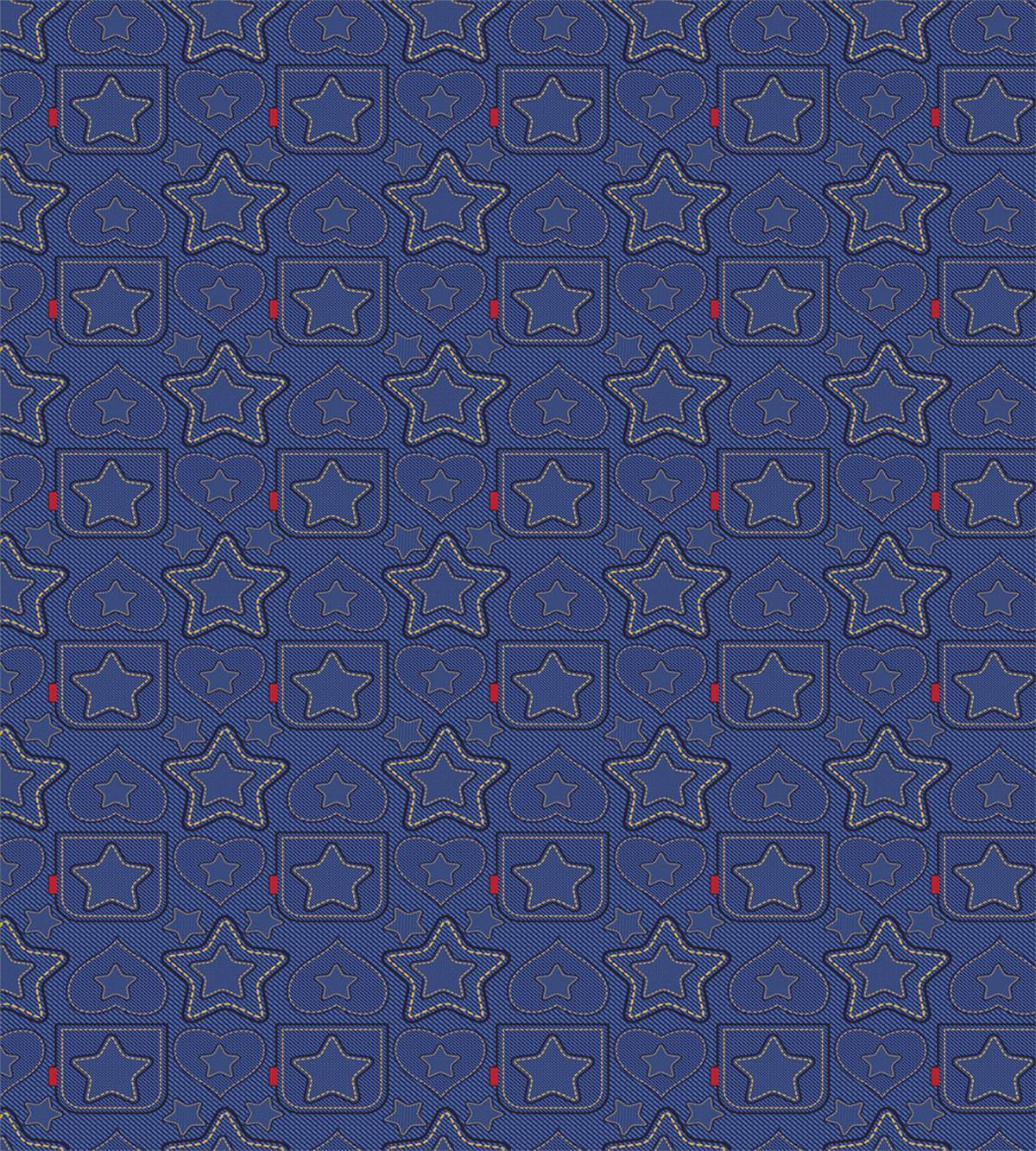 Heart Shapes on Denim — Pattern