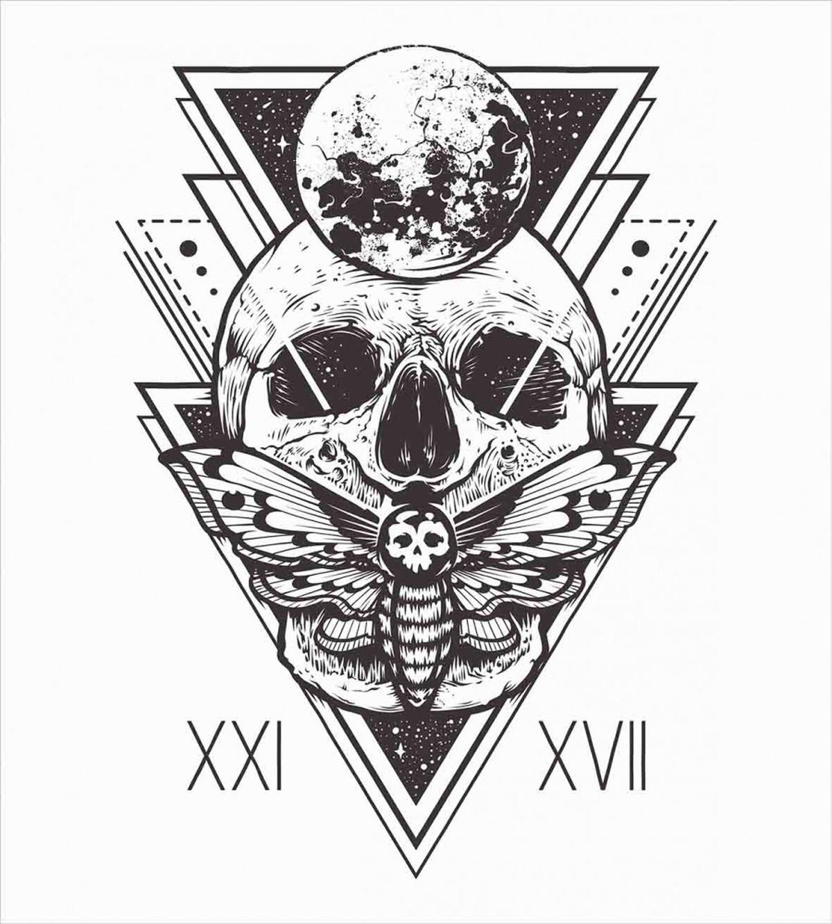 Hipster Tattoo Skull — Pattern