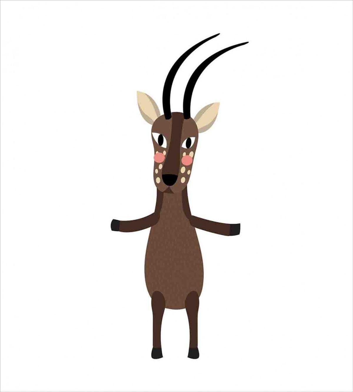 Split Hoove Saola Standing — Pattern
