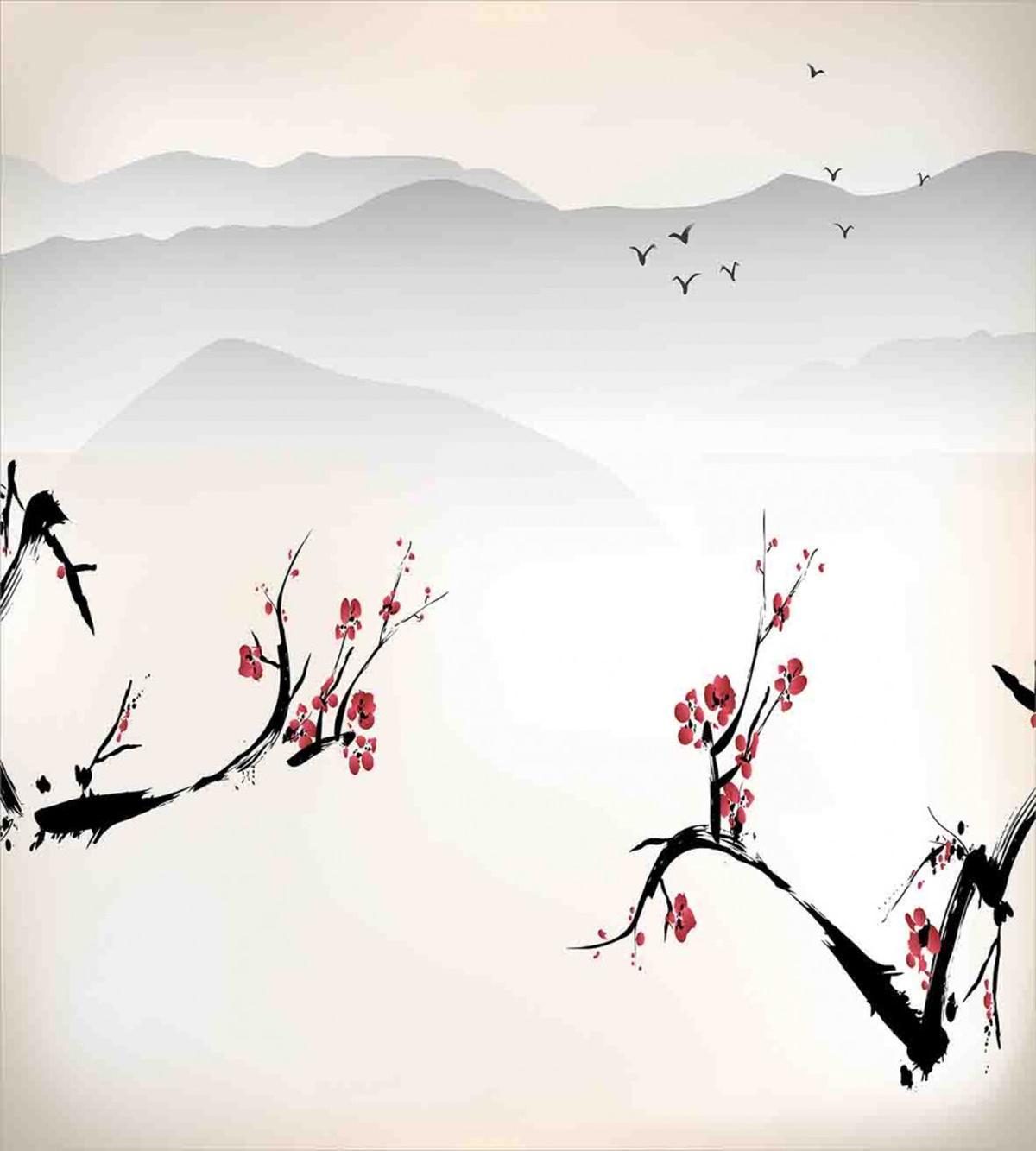 Sakura Flower and Gulls — Pattern