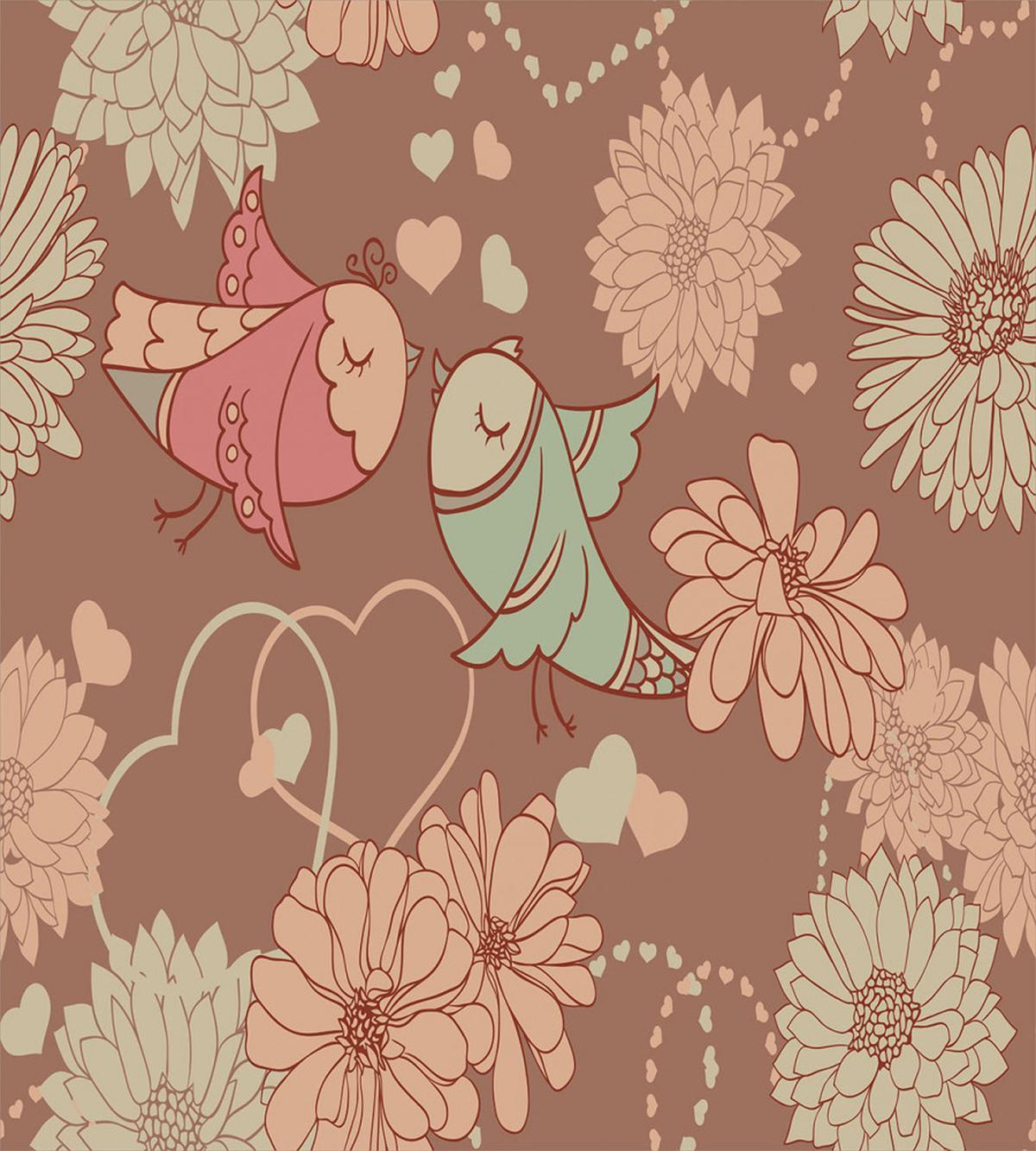 Vintage Birds Flowers Love — Pattern