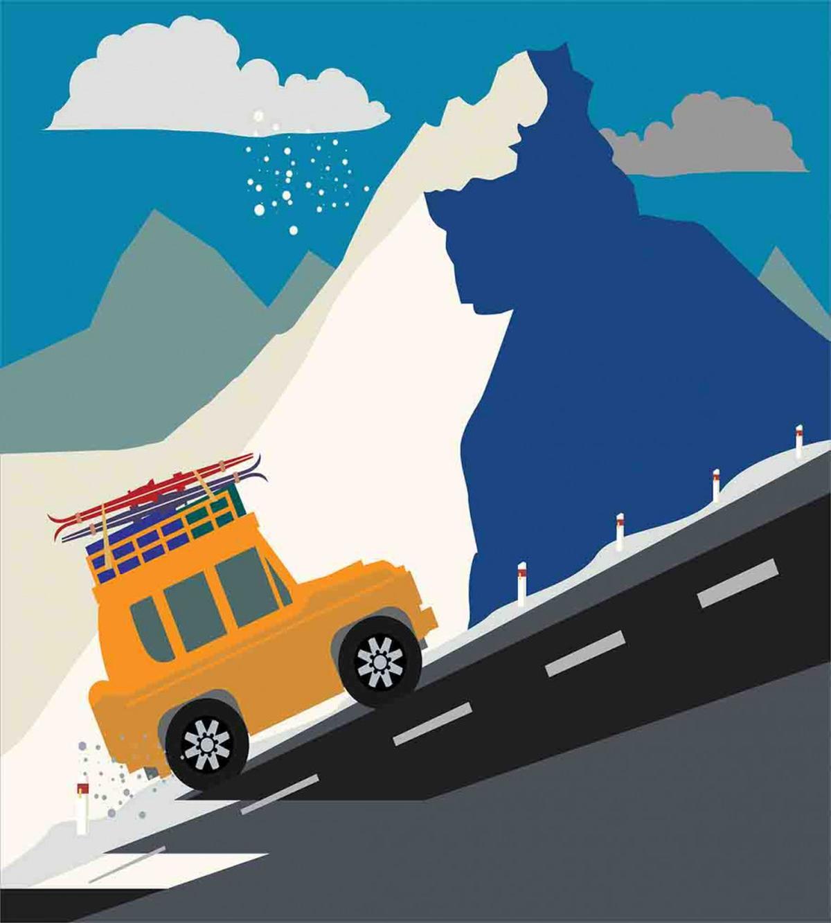 Winter Mountain Road Ski — Pattern
