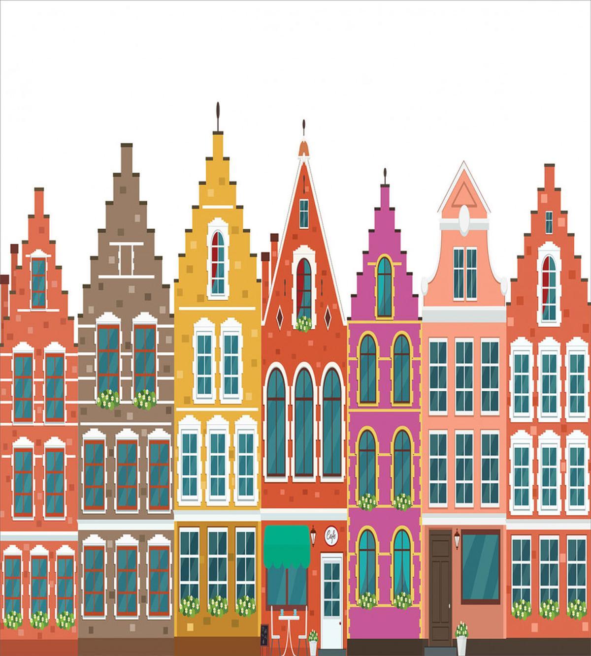 European Colorful Houses — Pattern