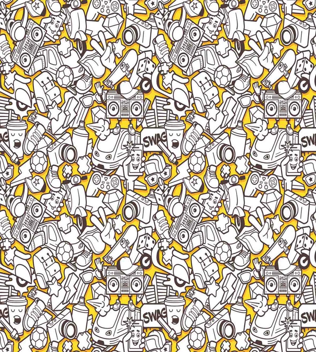 Modern Urban Art Graffiti — Pattern