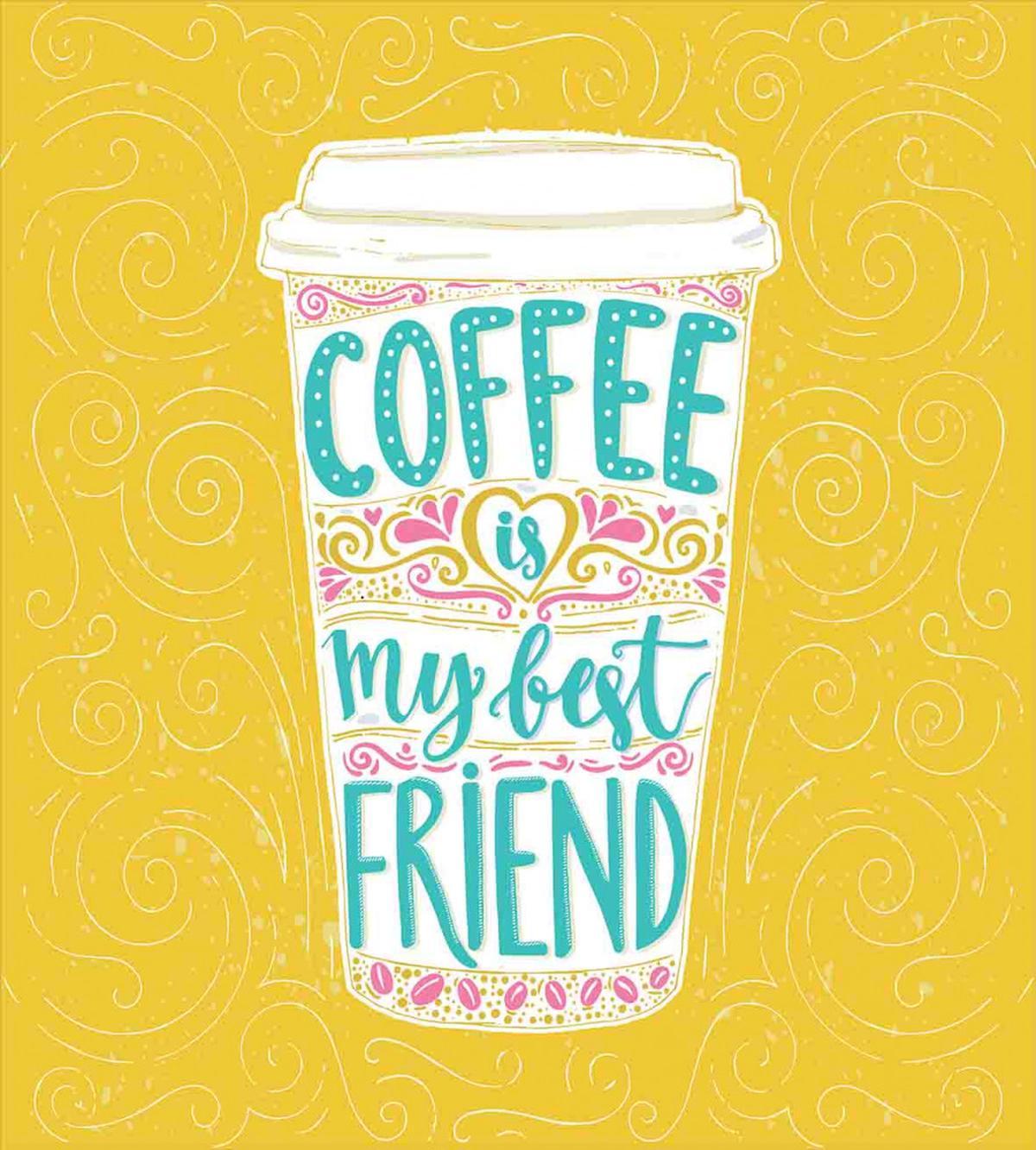Coffee My Best Friend Text — Pattern