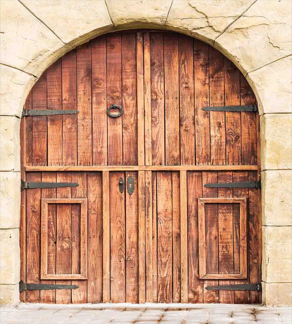 Oak Door Stone Facade — Pattern