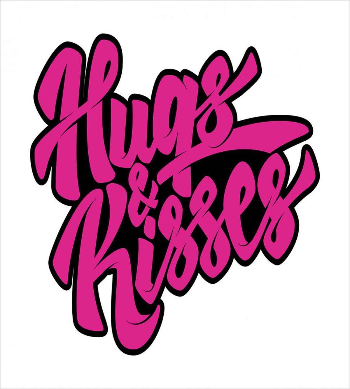Hugs and Kisses Calligraphy — Pattern