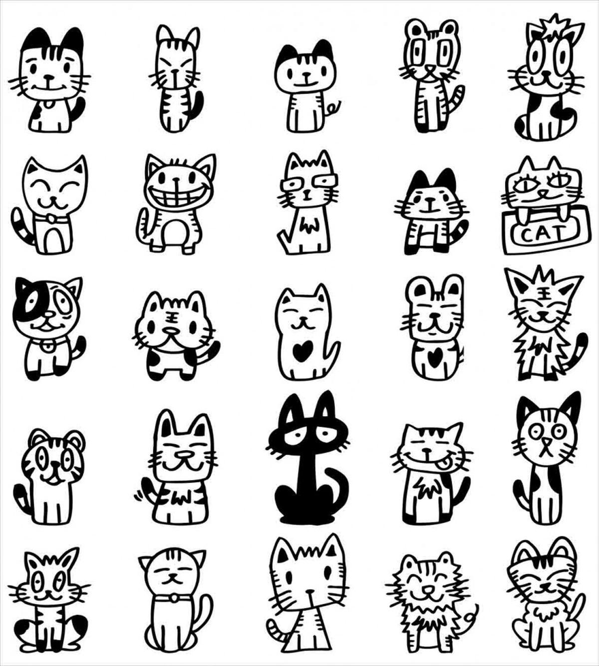 Cats with Happy Faces — Pattern