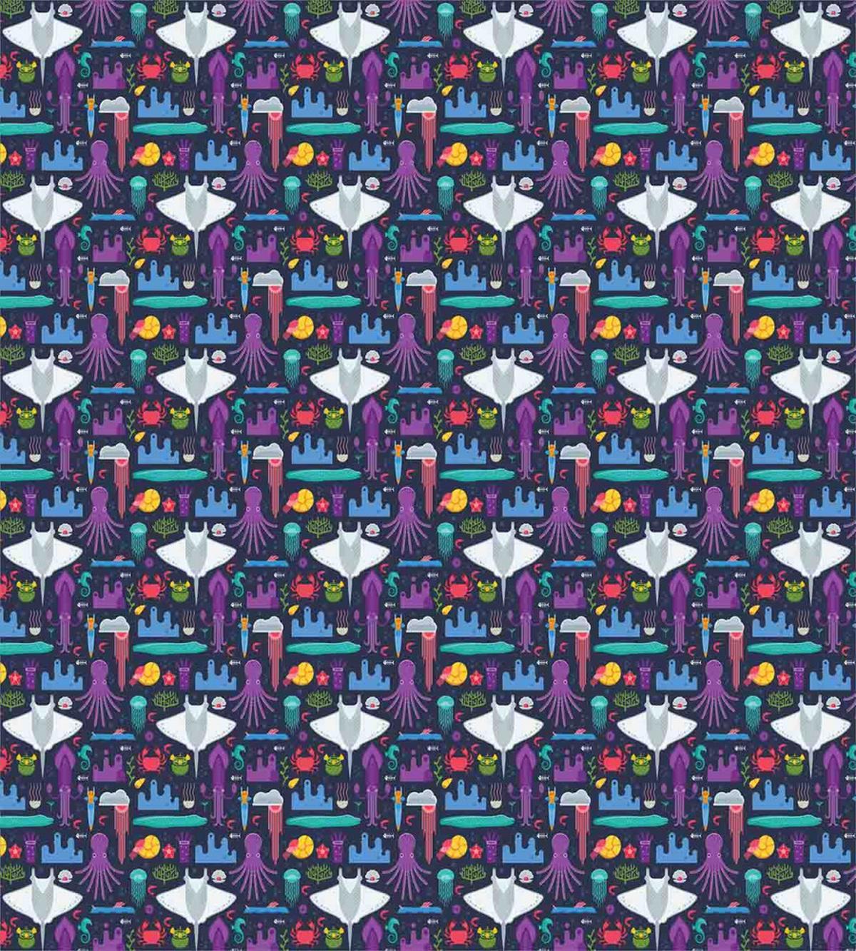 Exotic Aquatic Cartoon — Pattern