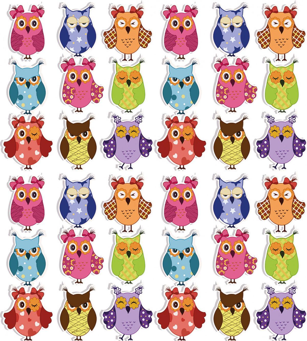 Cartoon Owls Emotions — Pattern