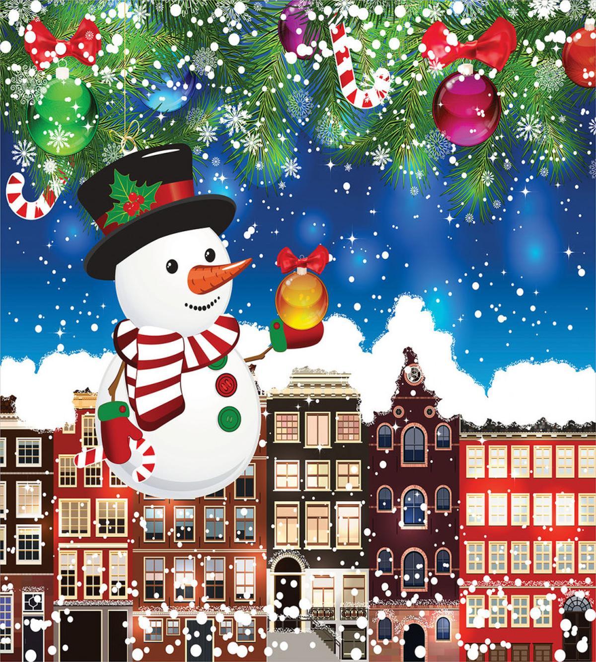 Snowy City Street — Pattern