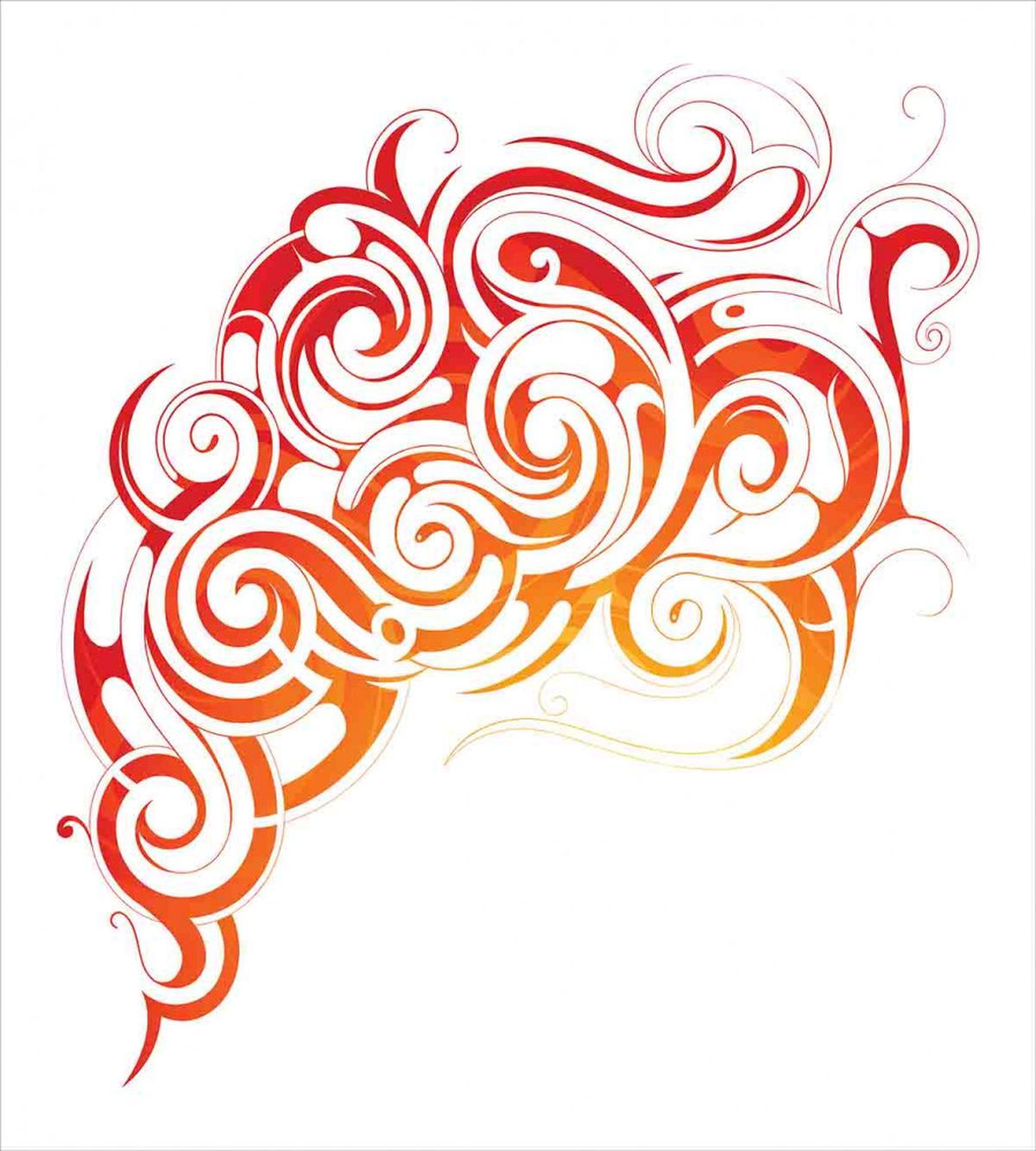 Orange Tones Abstract Curls — Pattern