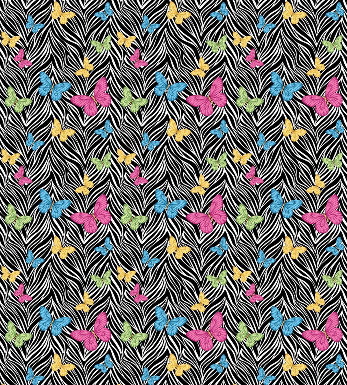 Butterflies on Zebra — Pattern