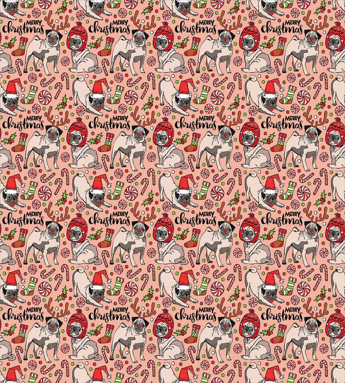 Christmas Celebrating Dog — Pattern