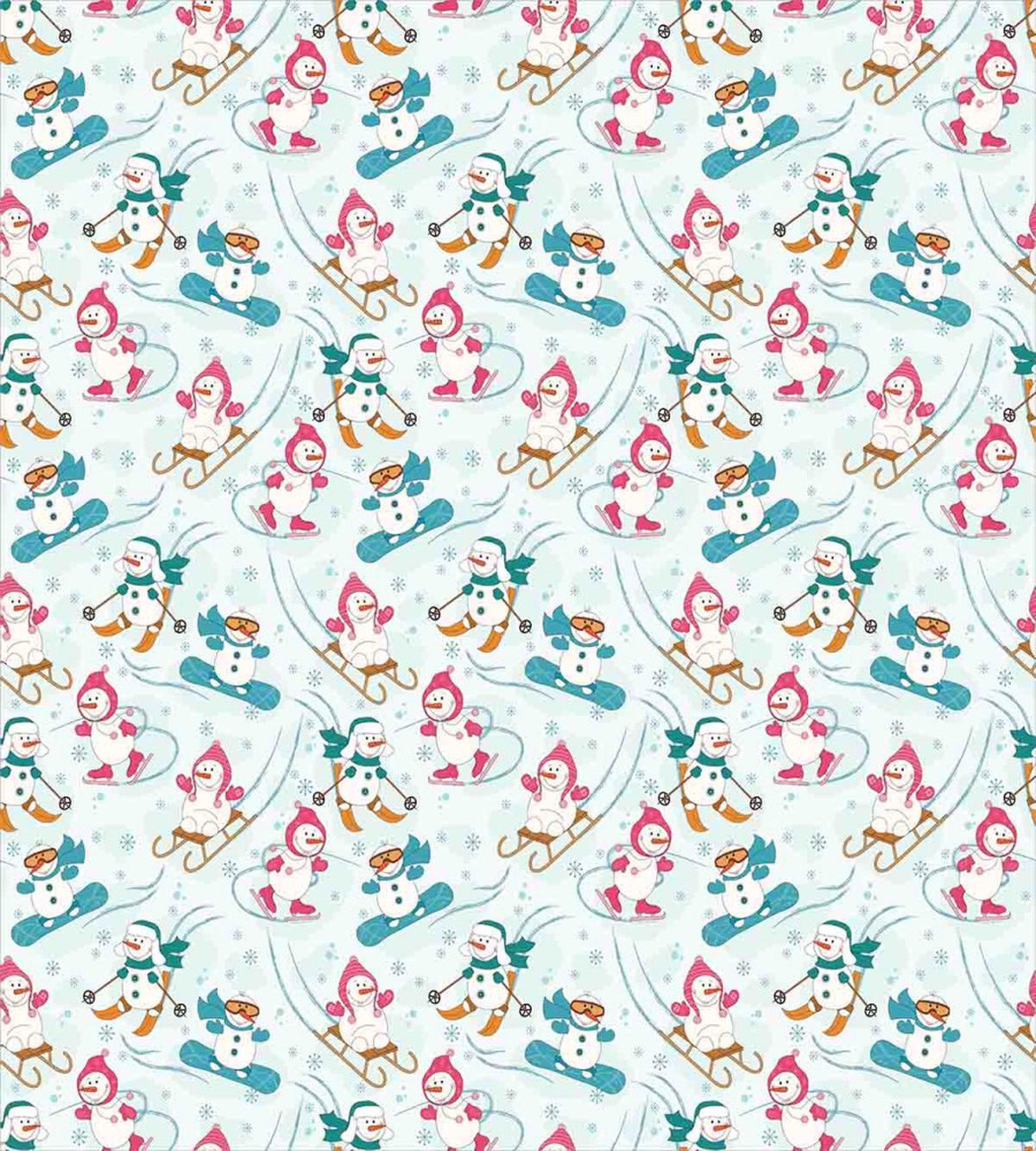 Snowman Skiing Winter — Pattern