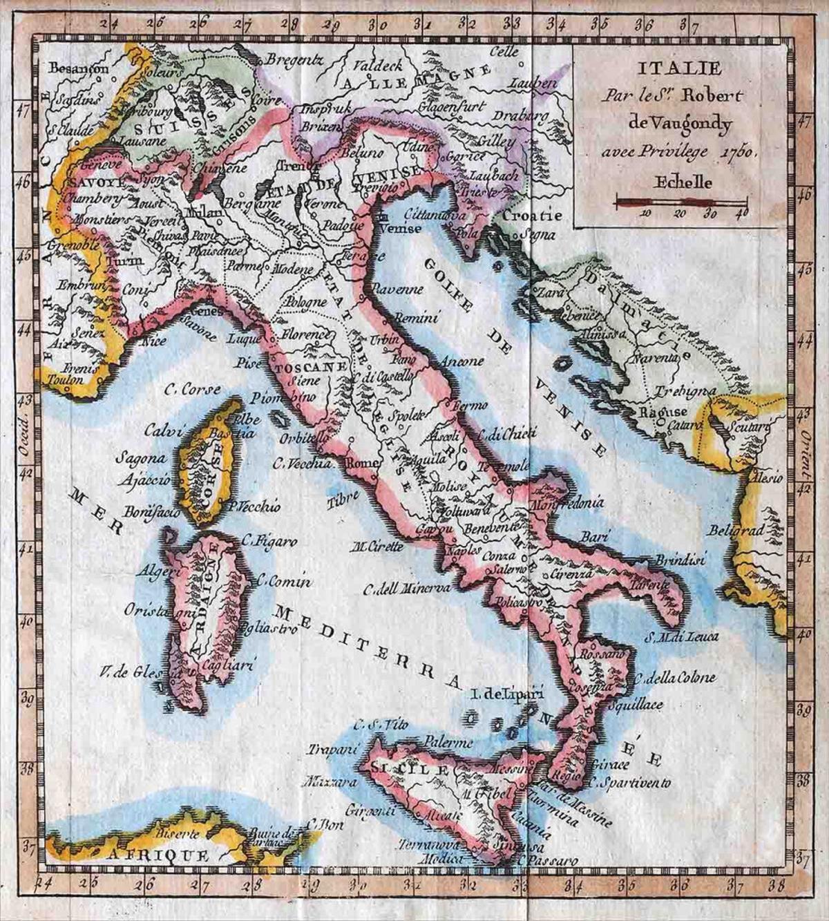 Old Italy Map — Pattern