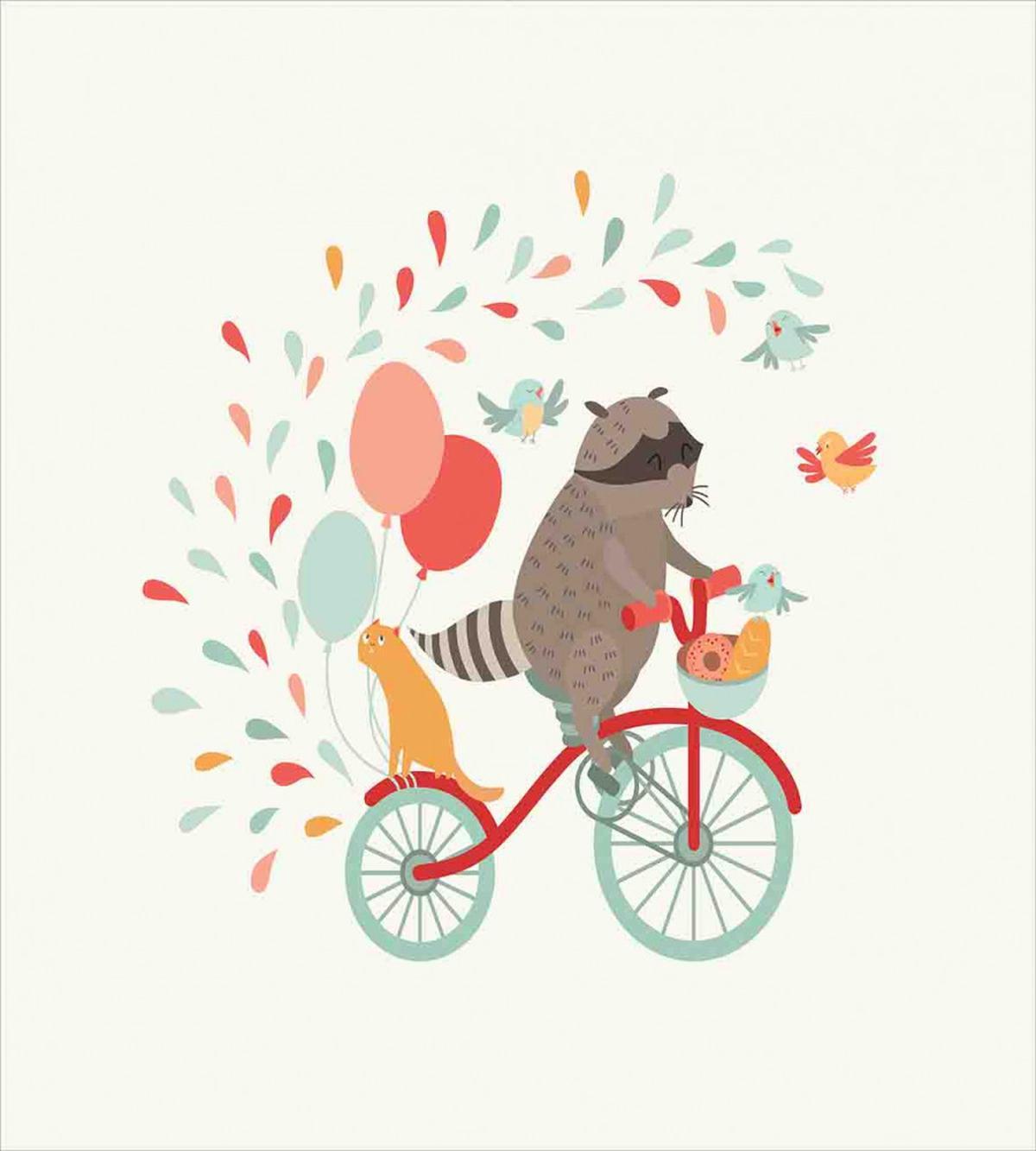 Cheerful Raccoon Bike — Pattern