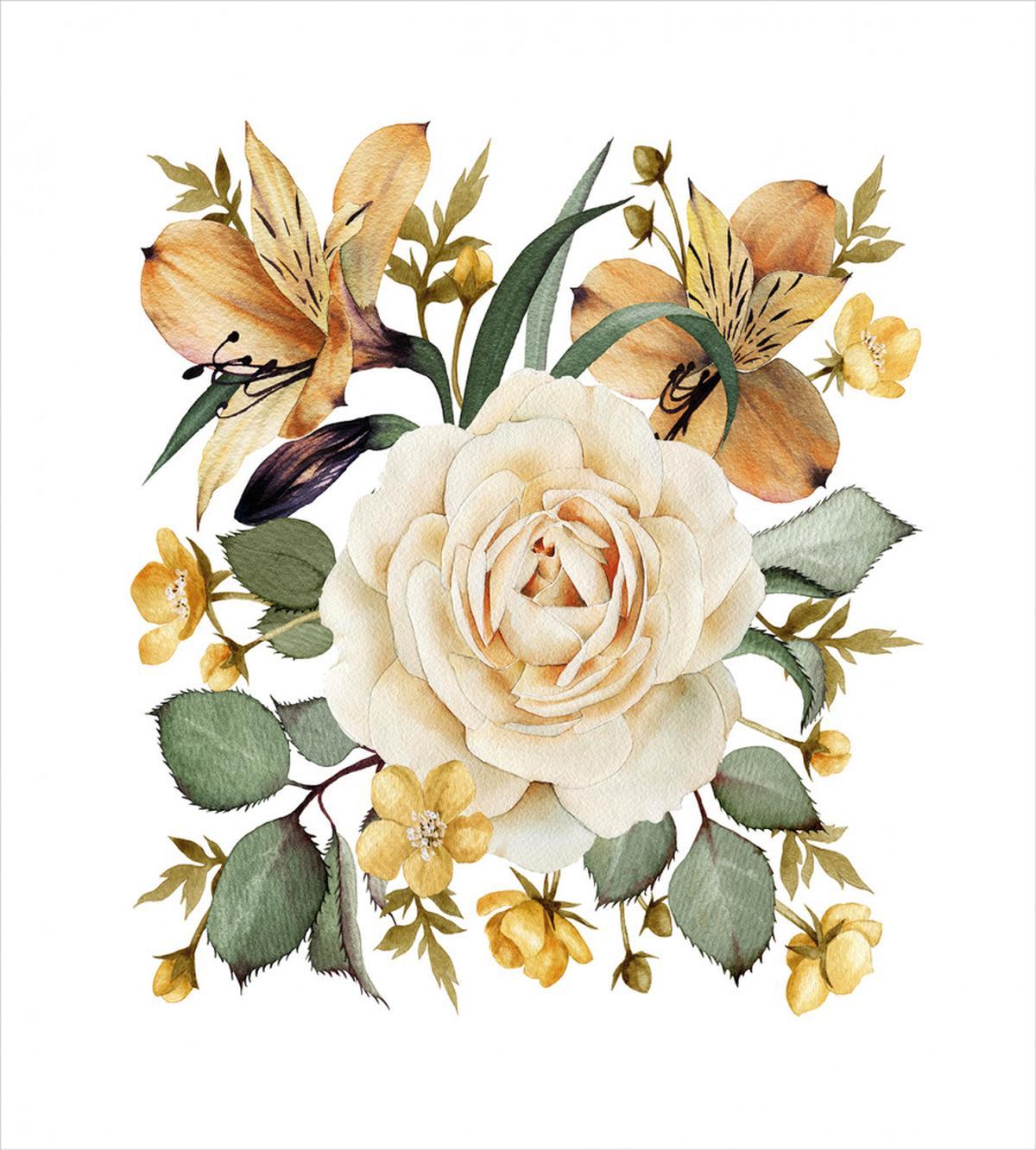 Romantic Bridal Bouquet — Pattern