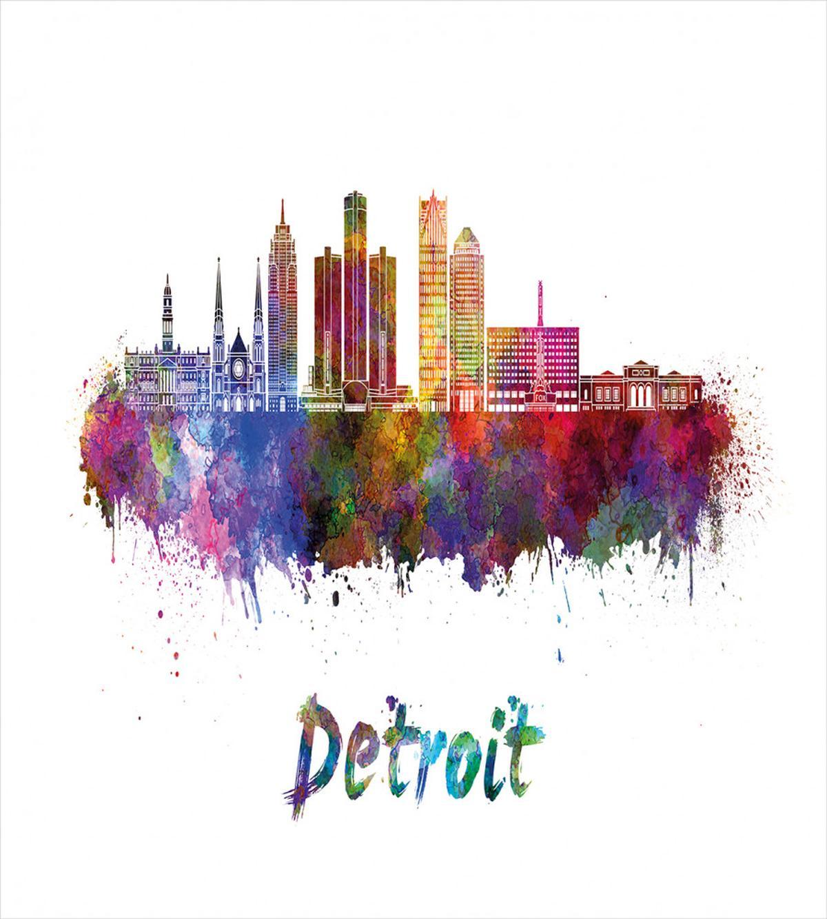 Watercolor Art Skyline — Pattern