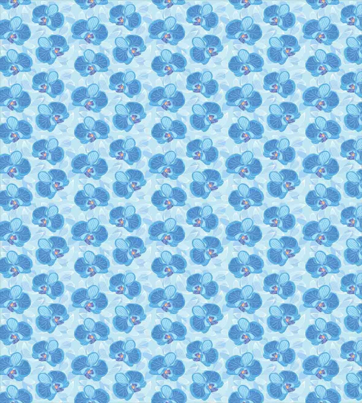 Soft Blue Orchid Blossoms — Pattern