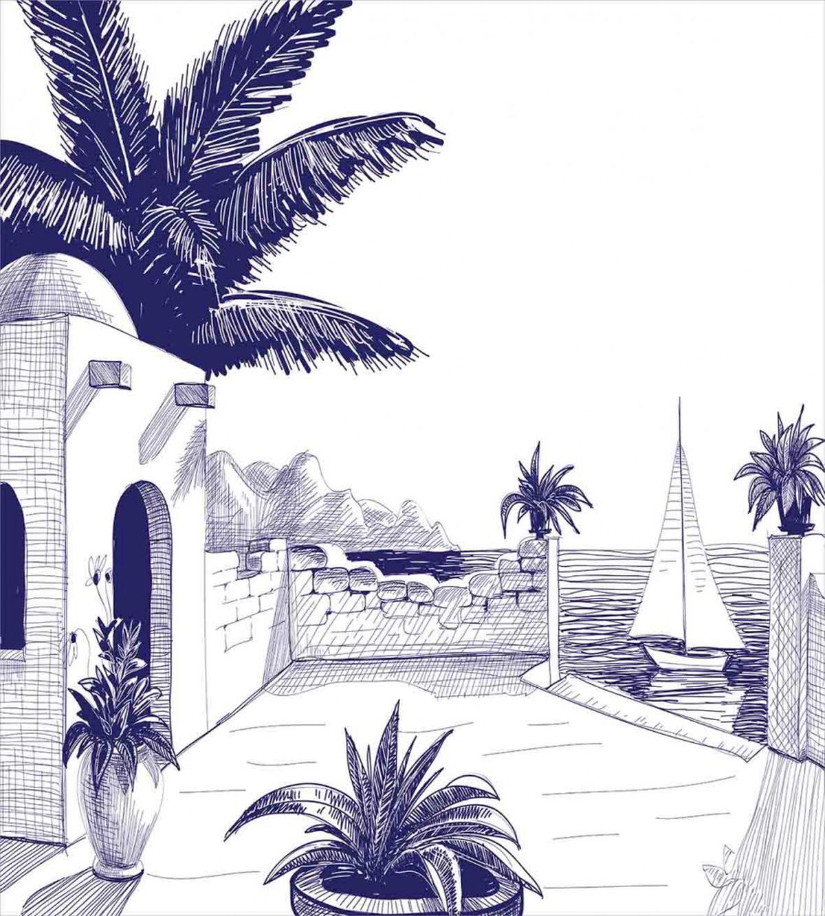 Beach House by Sea — Pattern