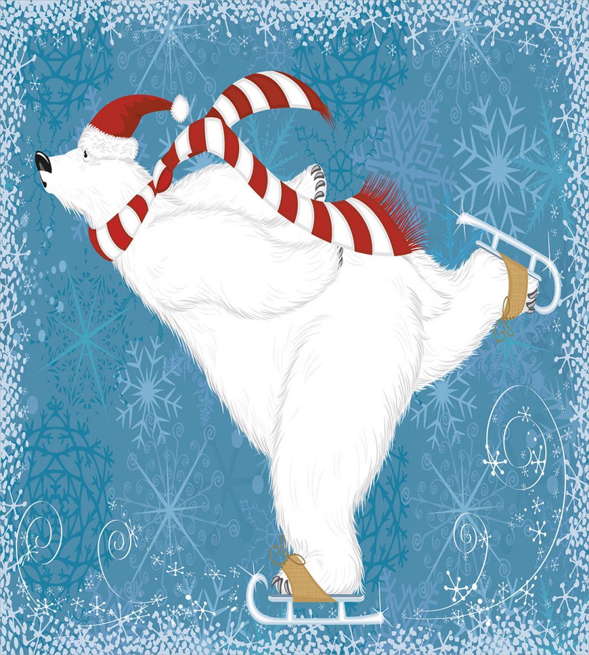 Ice Skating Polar Bear — Pattern