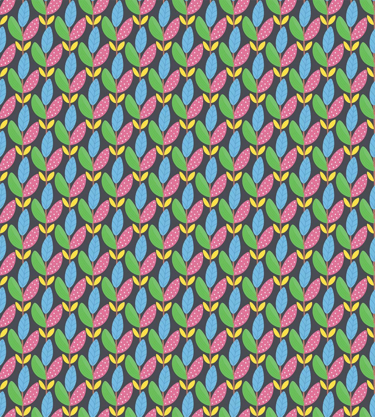 Vivid Twig Leaves Cartoon — Pattern