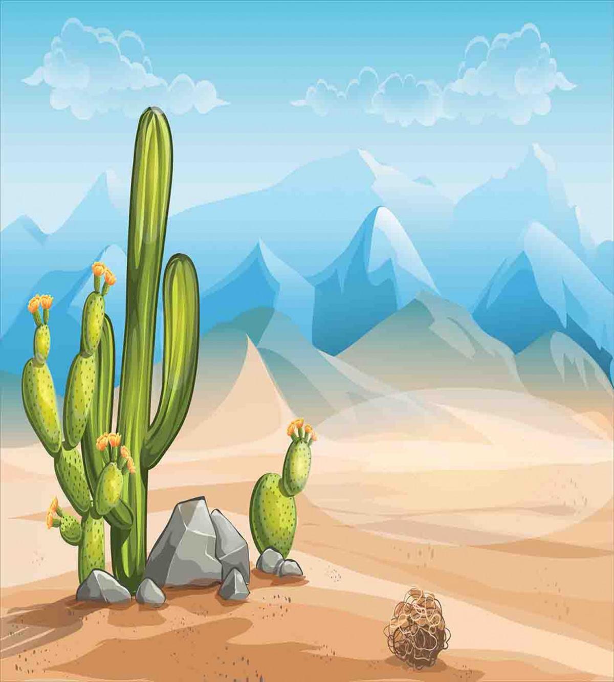 Lonely Cactus in the Desert — Pattern