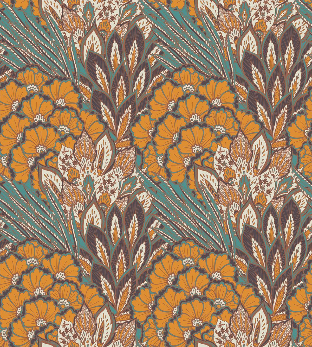 Flowers and Peacock — Pattern