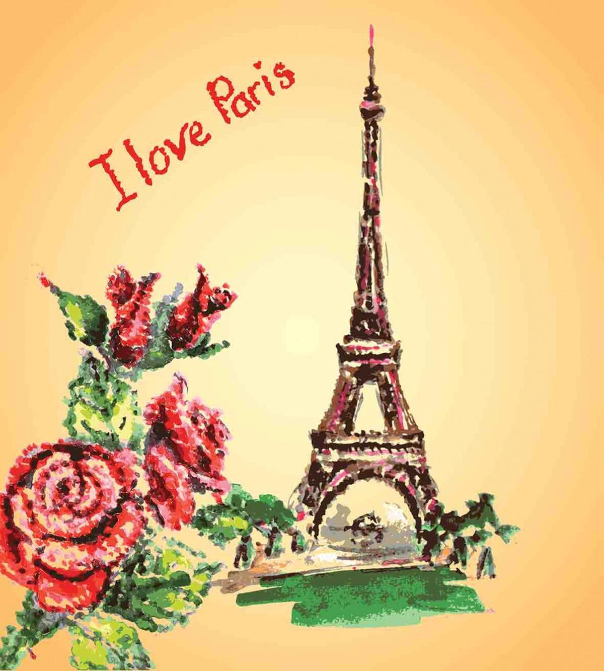 Love in Paris Eiffel — Pattern