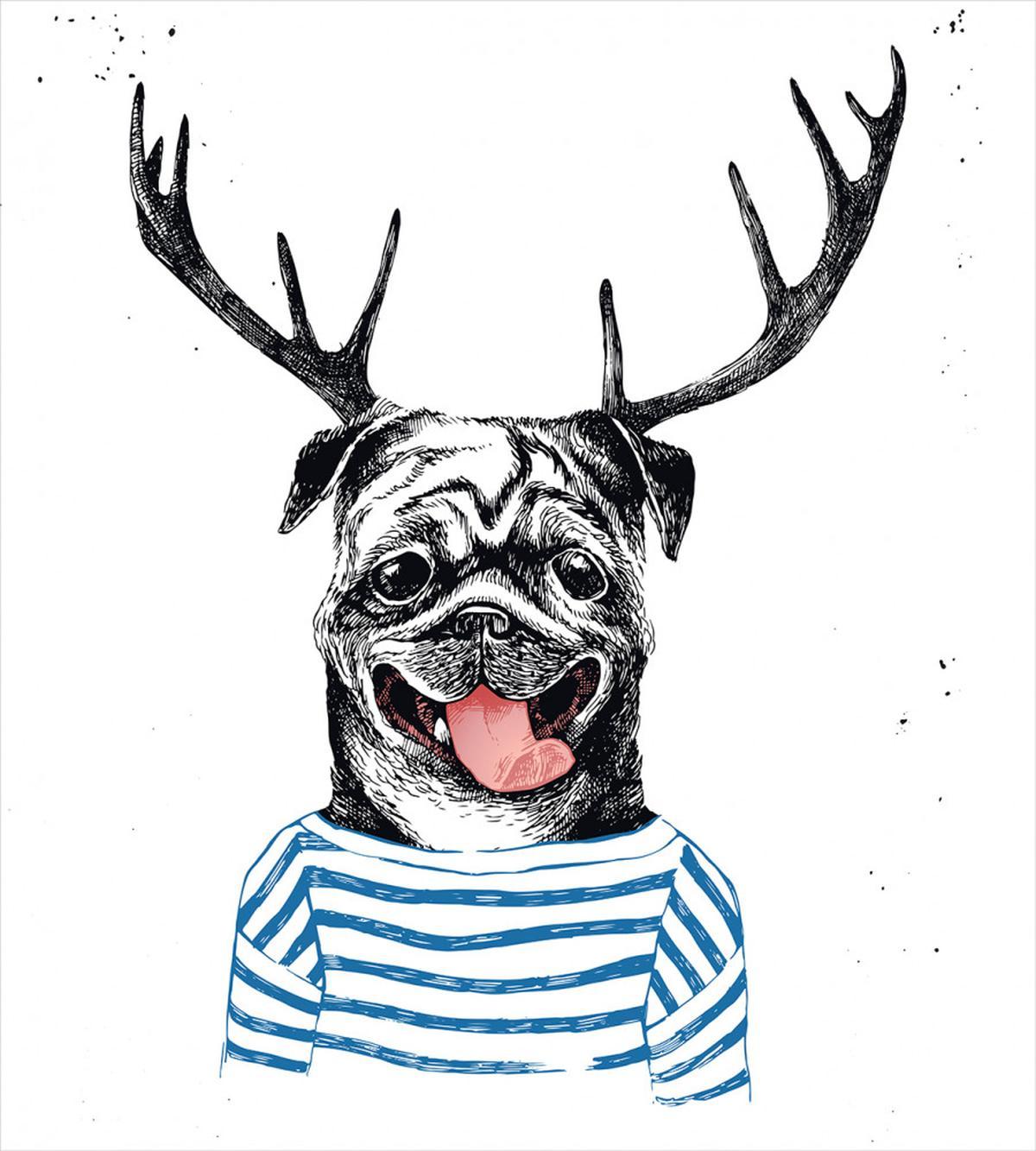 Dog with Antlers Surreal — Pattern