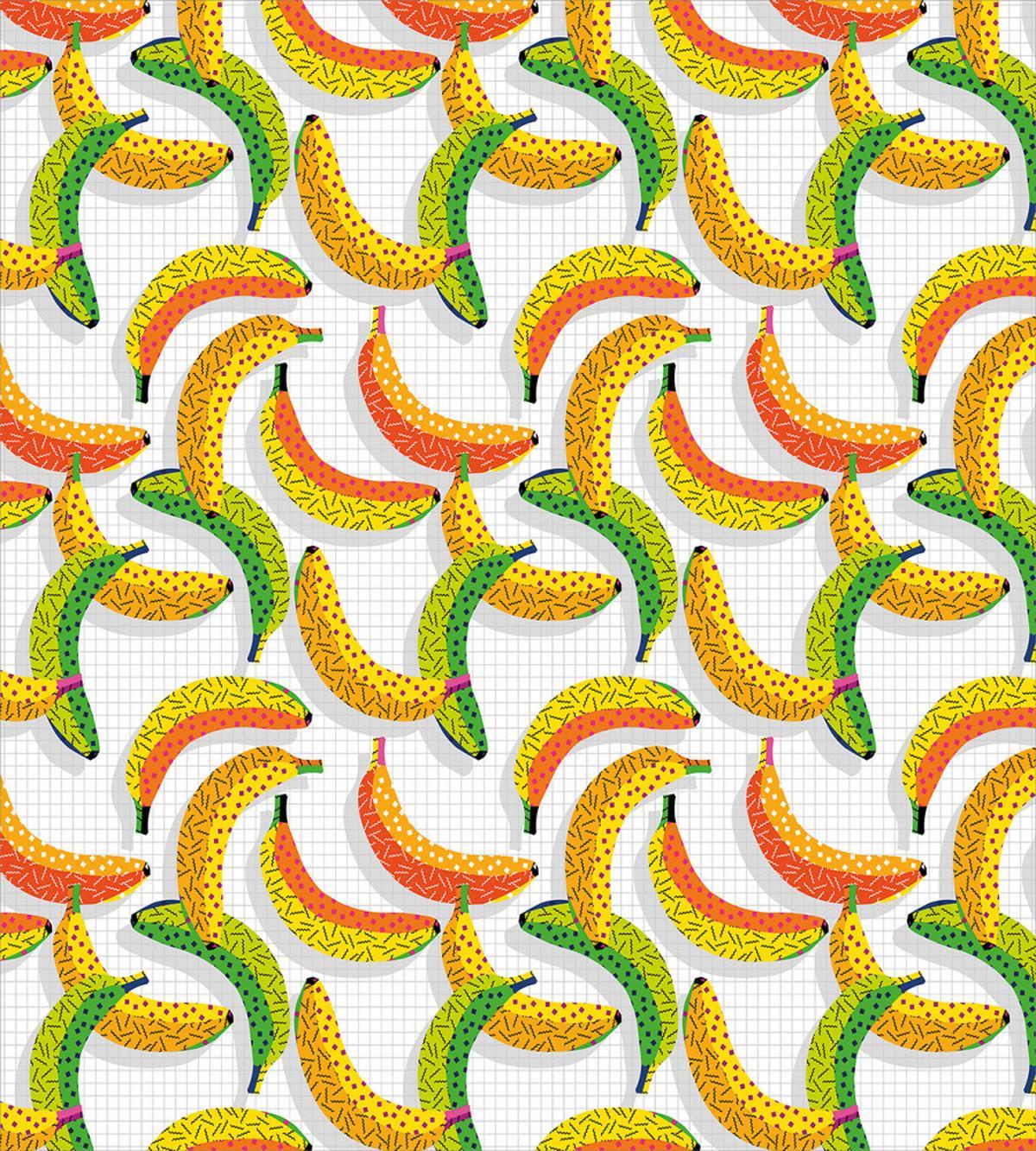 Retro Trippy Banana 80s — Pattern
