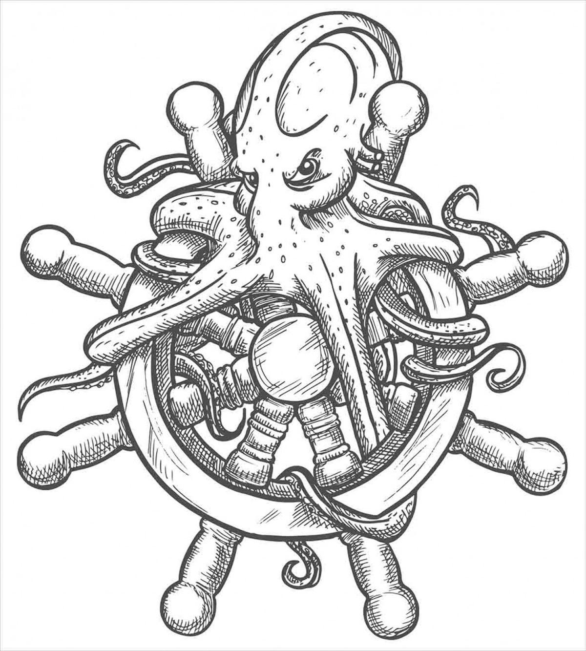 Sketch Sailboat Wheel — Pattern