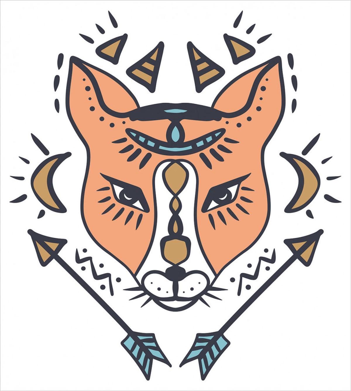 Boho Animal Head with Arrows — Pattern