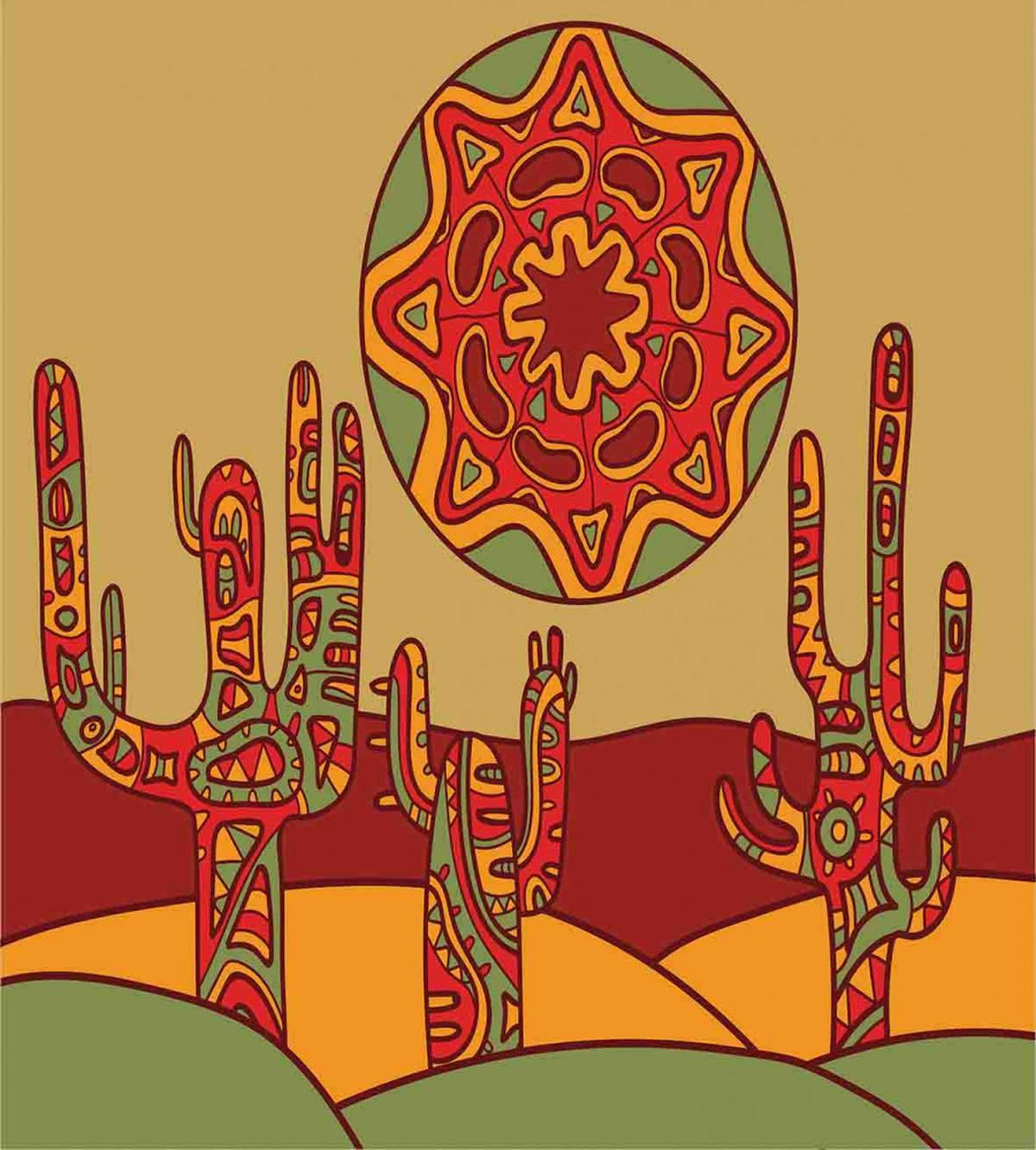 Tribal Design Cactus — Pattern