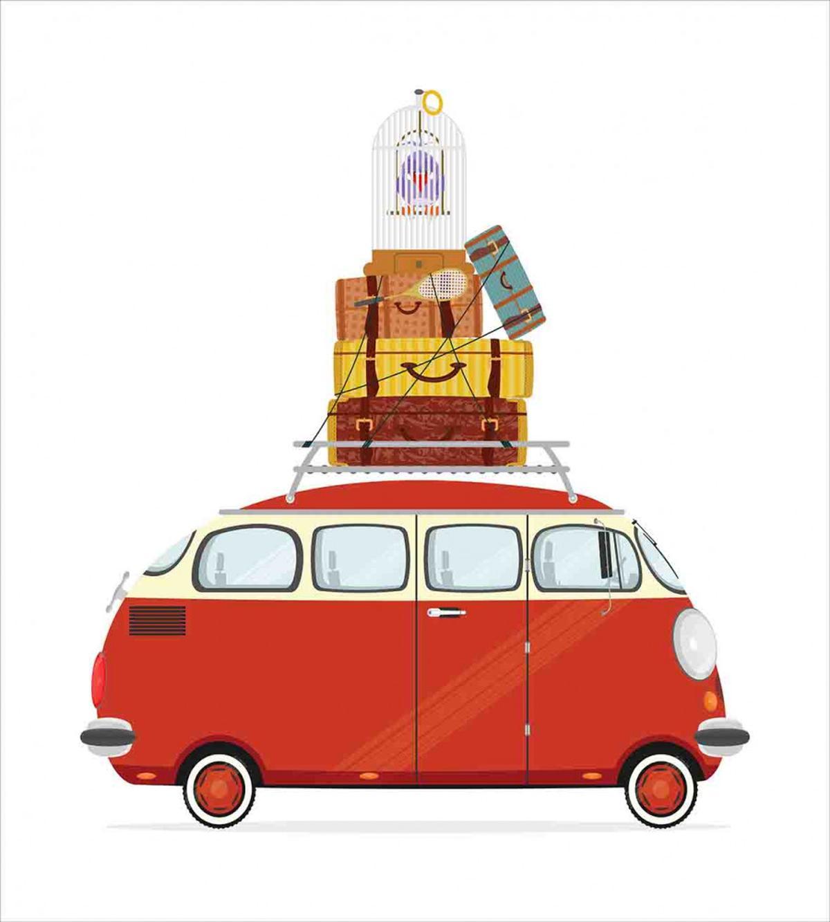 Cartoon Retro Minivan — Pattern
