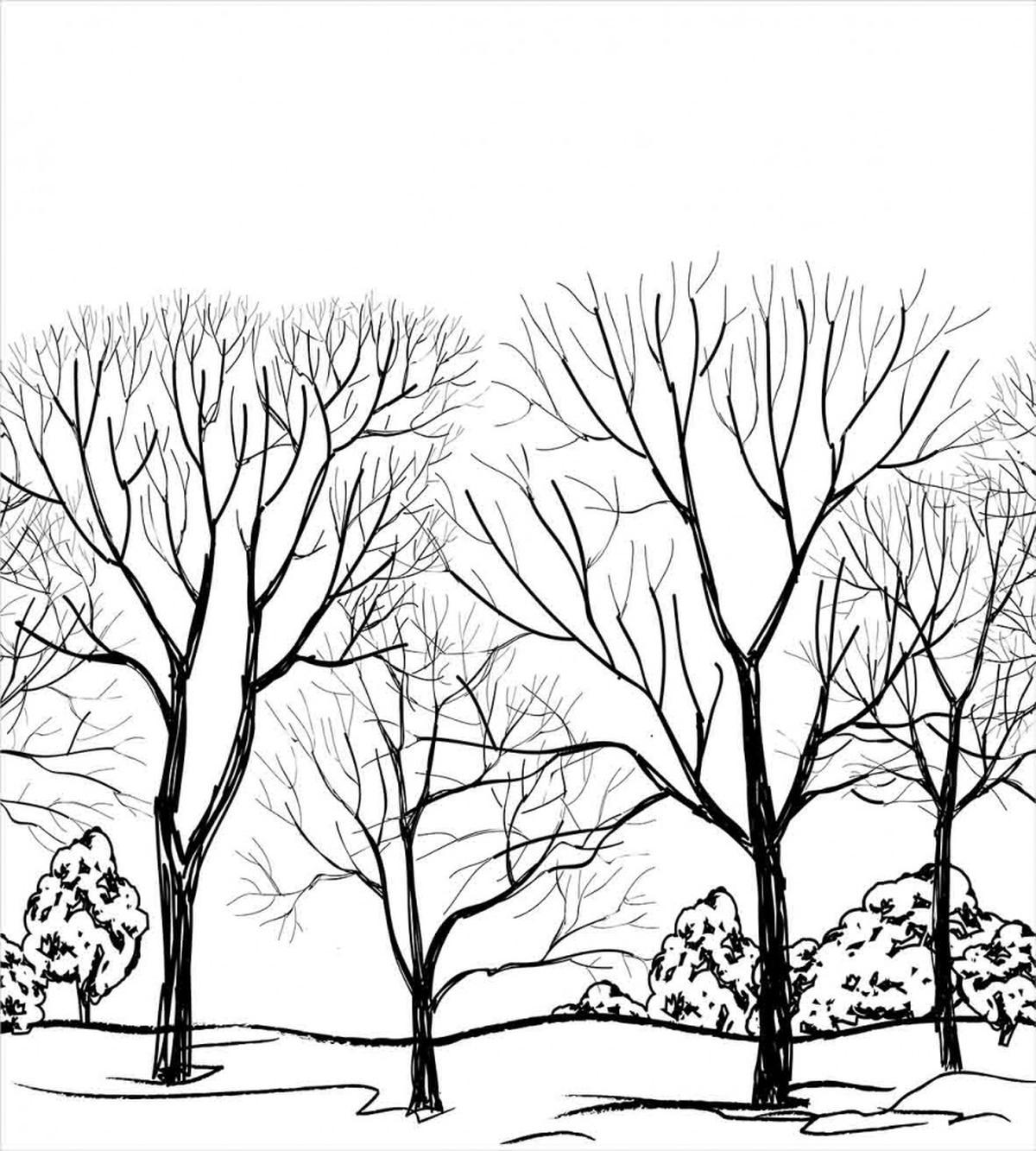 Fall Tree Without Leaves — Pattern