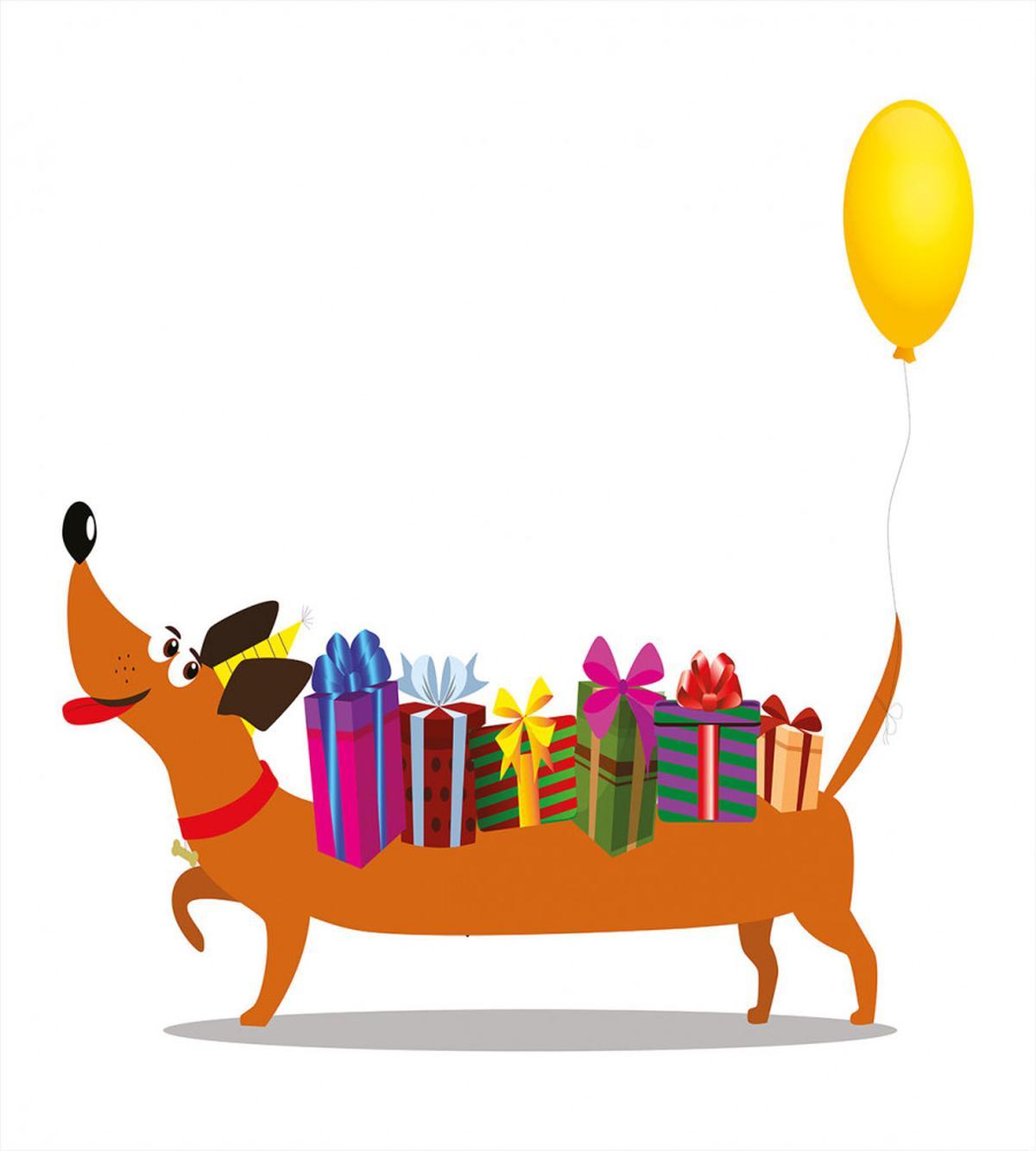 Dog with Gift and Balloon — Pattern